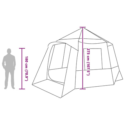 Cabin Tent 12-Person Met Dak En Wit 405 X 405 X 273 Cm