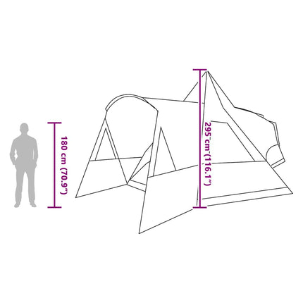 Teepee Tent 8-Persoon Met Dak 720 X 465 X 295 Cm