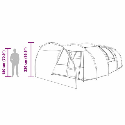Tunnel Tent 4-Person Met Dak En Wit 740 X 370 X 220 Cm