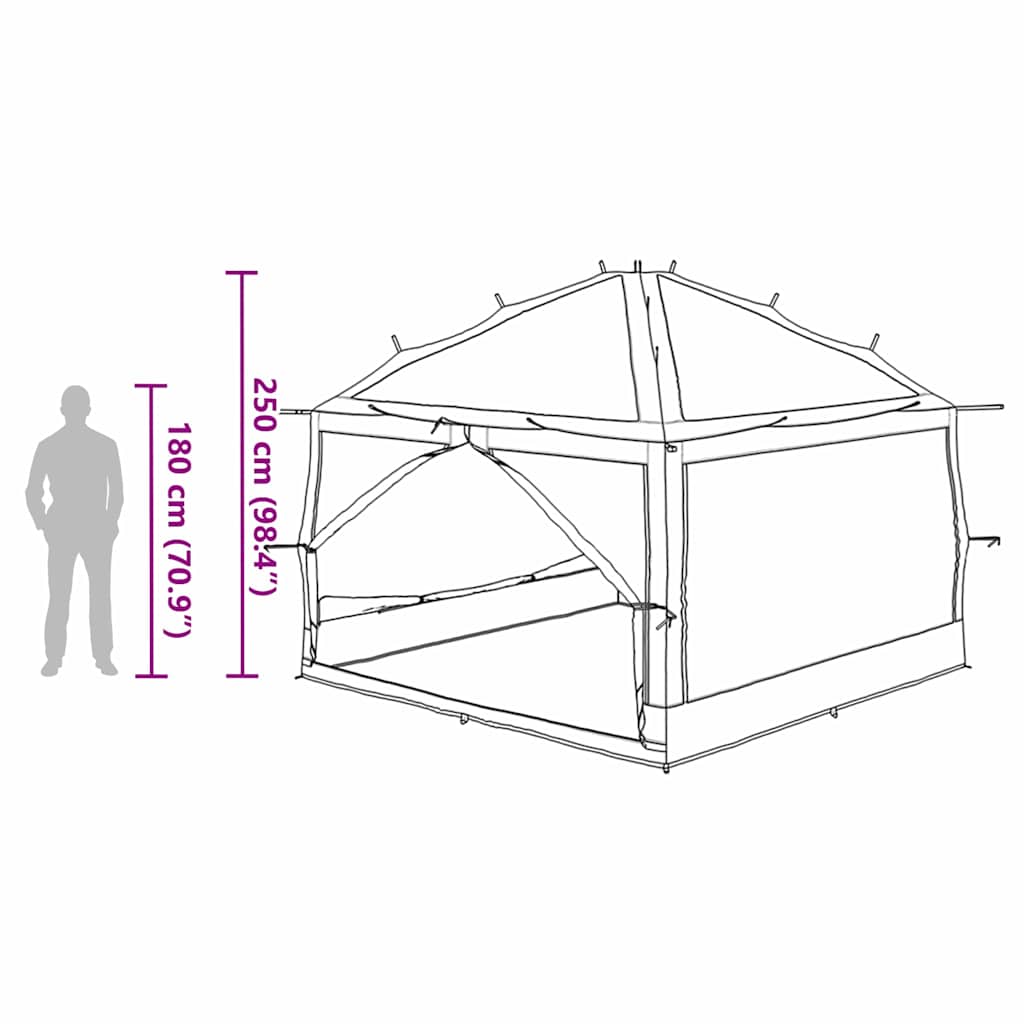 Binnen Tent Voor 7 Personen En Grijs 300 X 300 X 250 Cm