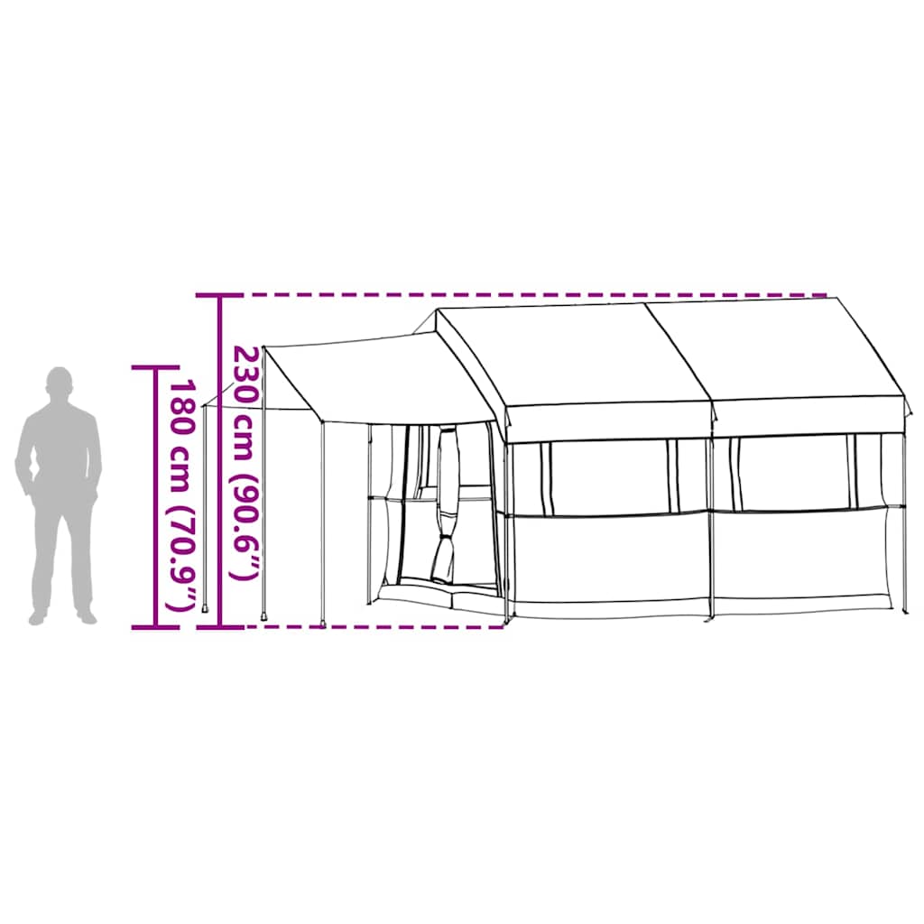 Familietent Voor 4 Personen En Wit 324 X 255 X 230 Cm