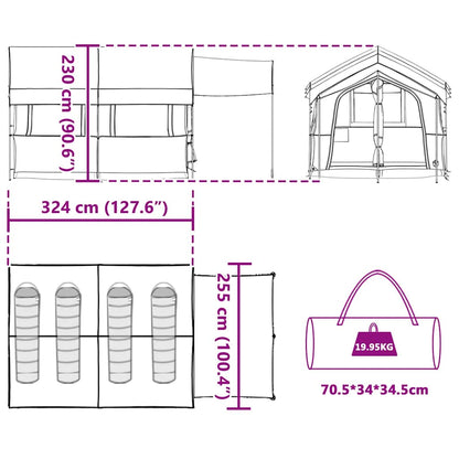 Familietent Voor 4 Personen En Wit 324 X 255 X 230 Cm