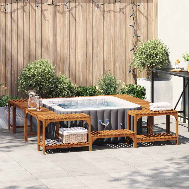 Hot Tub Omgeving Bruin 230 X 230 Cm Massief Acaciahout
