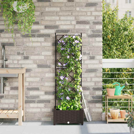 Tuinplantbak Met Schutting En Wielen 40 X 40 X 131,5 Cm