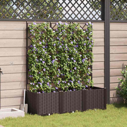 Tuinplantbak Met Schutting En Wielen 40 X 40 X 131,5 Cm