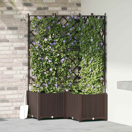 Tuinplantbak Met Schutting En Wielen 40 X 40 X 131,5 Cm