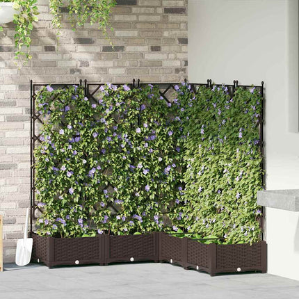 Tuinplantbak Met Schutting En Wielen 40 X 40 X 131,5 Cm