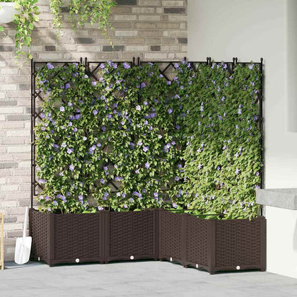 Tuinplantbak Met Schutting En Wielen 40 X 40 X 131,5 Cm