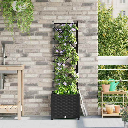 Tuinplantbak Met Schutting En Wielen 40 X 40 X 131,5 Cm