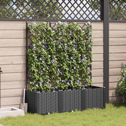 Tuinplantbak Met Schutting En Wielen 40 X 40 X 131,5 Cm