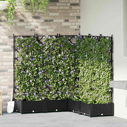Tuinplantbak Met Schutting En Wielen 40 X 40 X 131,5 Cm