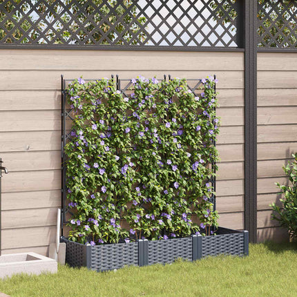 Tuinplantbak Met Schutting En Wielen 40 X 40 X 131,5 Cm