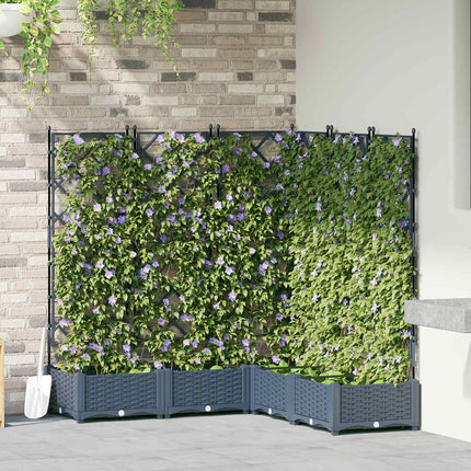 Tuinplantbak Met Schutting En Wielen 40 X 40 X 131,5 Cm