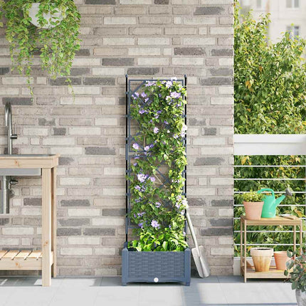 Tuinplantbak Met Schutting En Wielen 40 X 40 X 131,5 Cm
