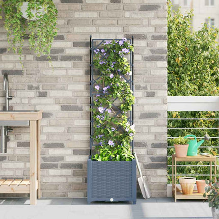 Tuinplantbak Met Schutting En Wielen 40 X 40 X 131,5 Cm
