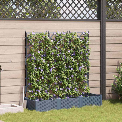 Tuinplantbak Met Schutting En Wielen 40 X 40 X 131,5 Cm