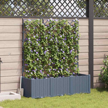 Tuinplantbak Met Schutting En Wielen 40 X 40 X 131,5 Cm