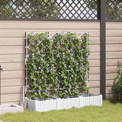 Tuinplantbak Met Schutting En Wielen 40 X 40 X 131,5 Cm