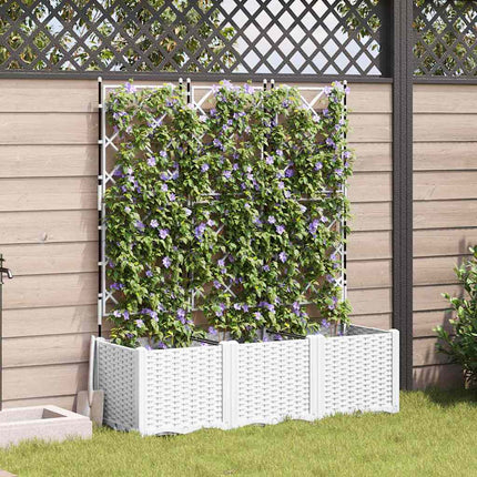 Tuinplantbak Met Schutting En Wielen 40 X 40 X 131,5 Cm