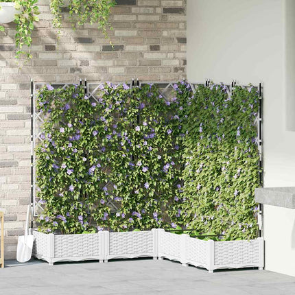 Tuinplantbak Met Schutting En Wielen 40 X 40 X 131,5 Cm