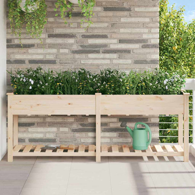 Tuin Bloempot Beige 203 X 53 X 76,5 Cm Massief Vurenhout