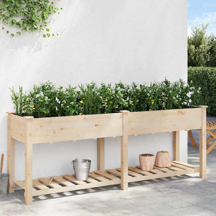 Tuin Bloempot Beige 203 X 53 X 76,5 Cm Massief Vurenhout