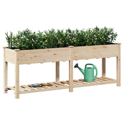 Tuin Bloempot Beige 203 X 53 X 76,5 Cm Massief Vurenhout
