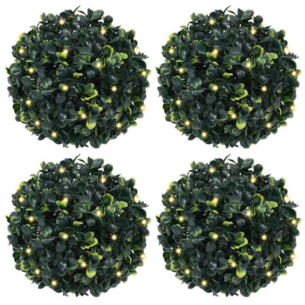 Kunstbuxusballen Met Led-Verlichting 2 St Groen