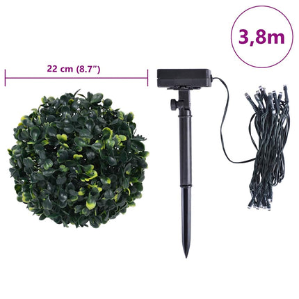 Kunstbuxusballen Met Led-Verlichting 2 St Groen