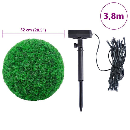 Kunstbuxusballen Met Led-Verlichting 2 St Groen