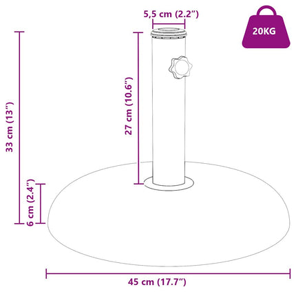 Parasolvoet 20,9Kg Lichtgrijs Betonkleurig Rond