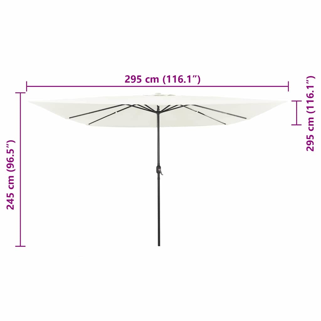 Tuinparasol 295 X 295 X 245 Cm Polyester En Staal
