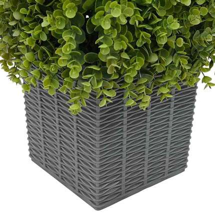 Eucalyptus Gras Toren Groen 27 X 27 X 90 Cm Kunststof Zwart