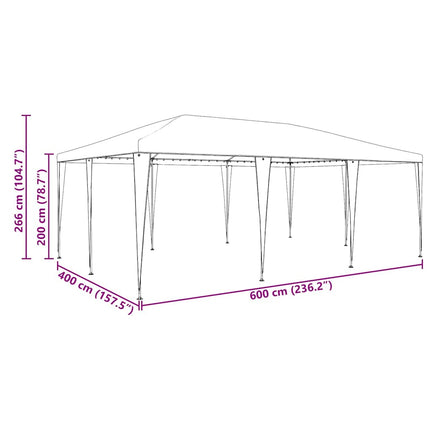 Partytent 600 X 400 X 266 Cm Polyethyleen En Staal