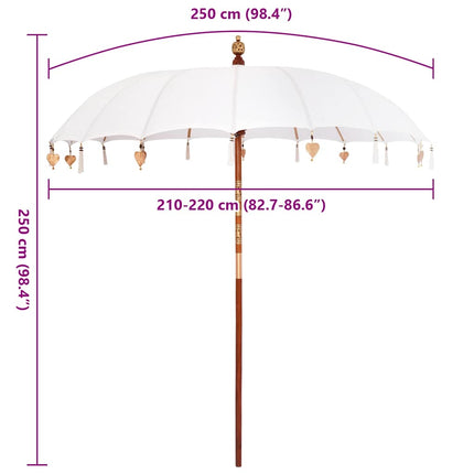 Balinese Parasol Crème 220 X 220 X 260 Cm