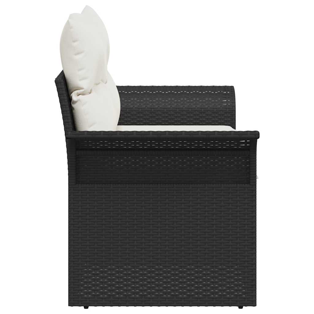 Tuinbank Met Kussen 141 X 62 X 69Cm Poly Rattan