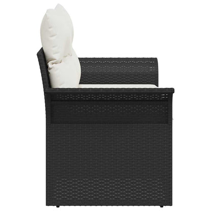 Tuinbank Met Kussen 141 X 62 X 69Cm Poly Rattan