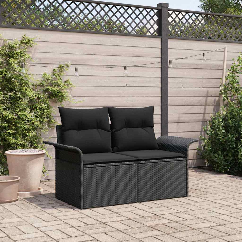 Tuinbank Met Kussen 141 X 62 X 69Cm Poly Rattan