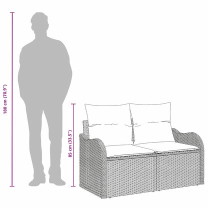 Tuinbank Met Kussen 121 X 62 X 69Cm Poly Rattan