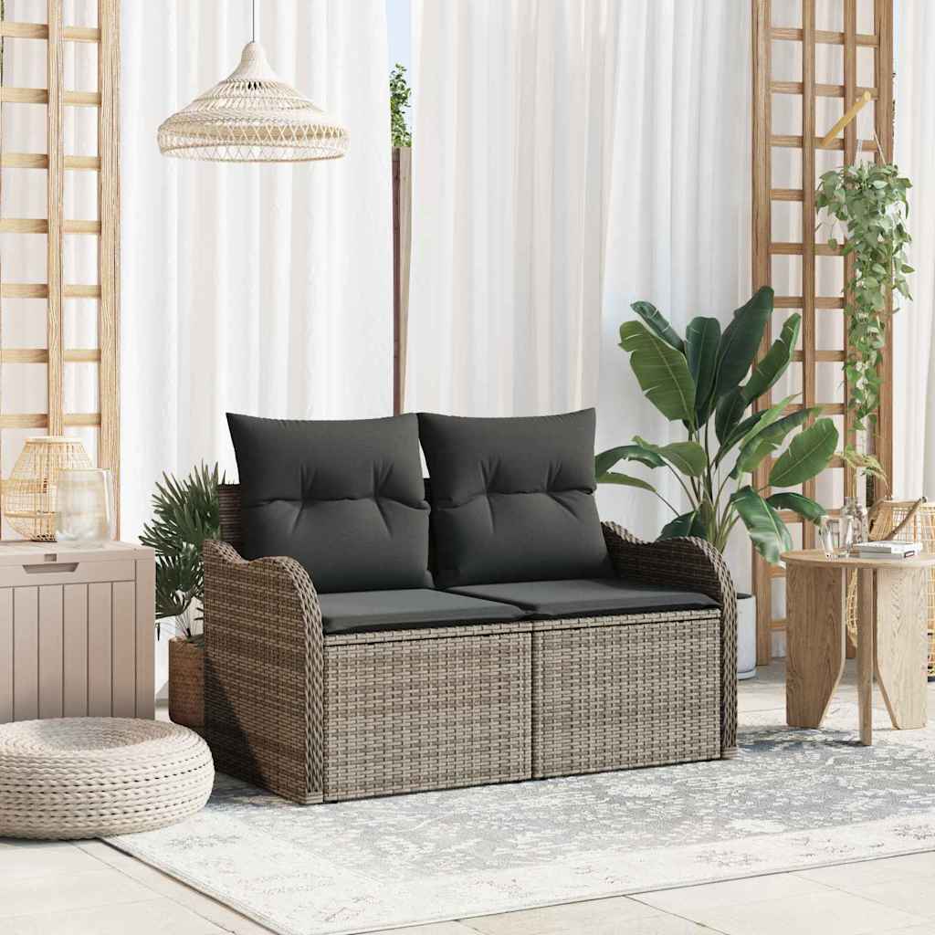 Tuinbank Met Kussen 121 X 62 X 69Cm Poly Rattan