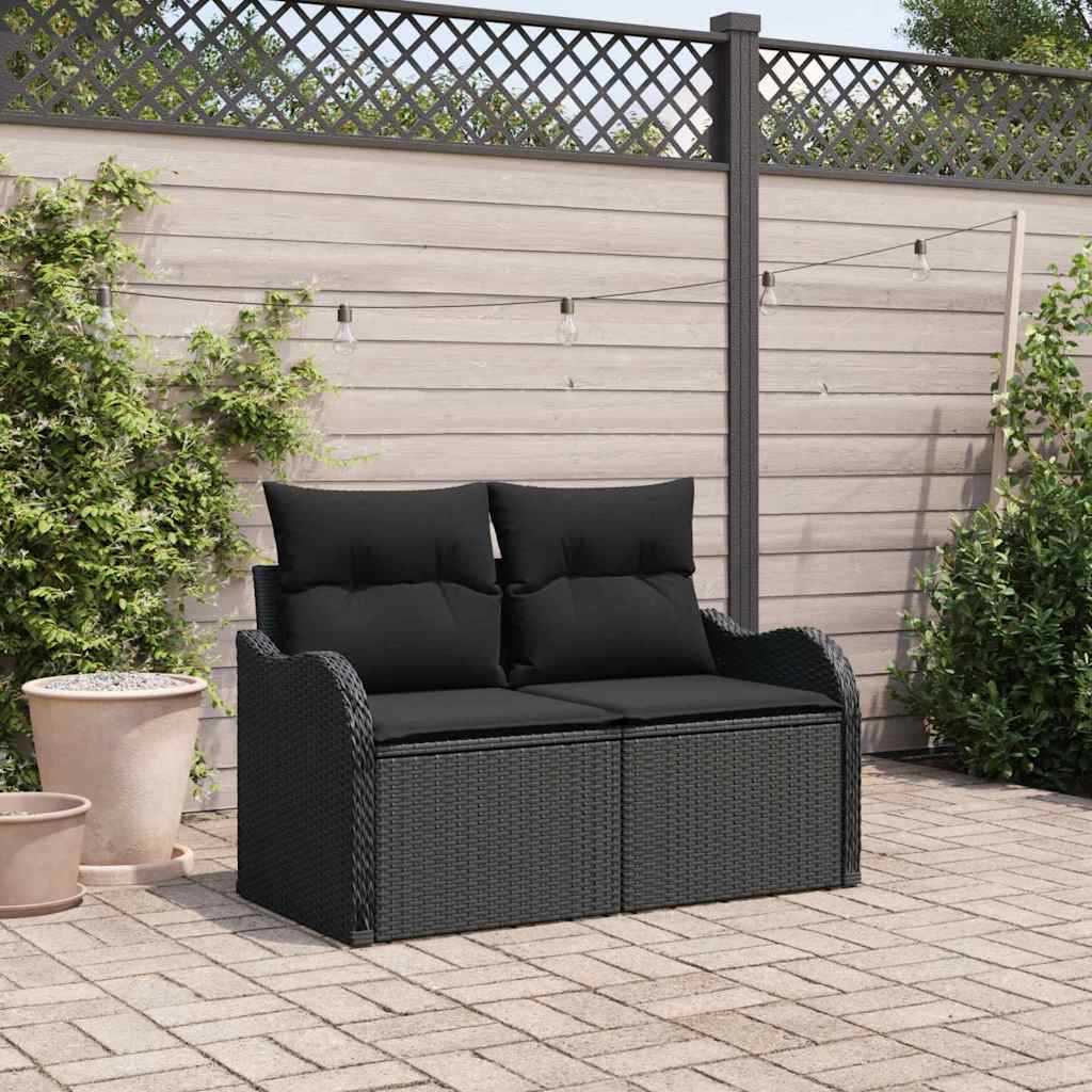 Tuinbank Met Kussen 121 X 62 X 69Cm Poly Rattan