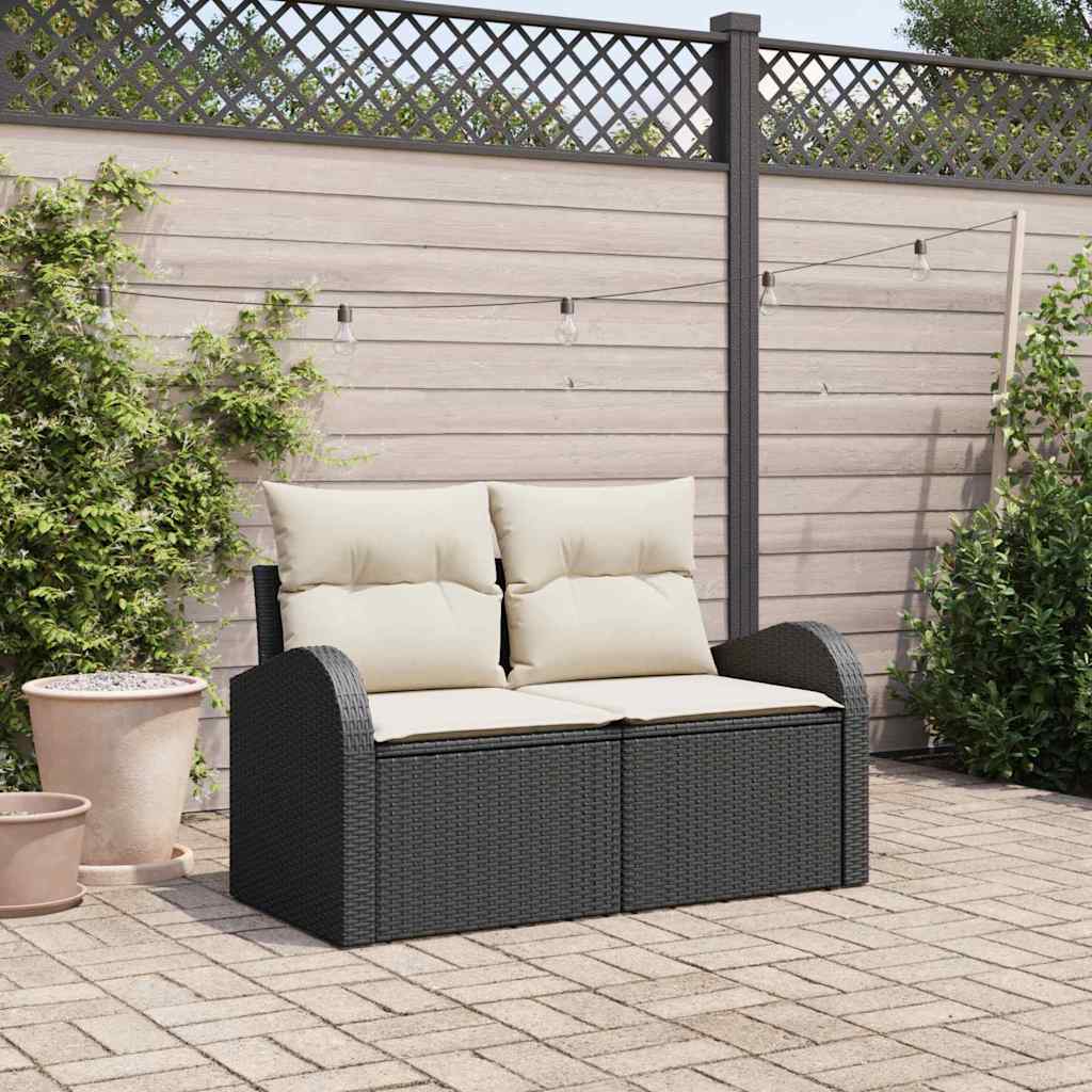 Tuinbank Met Kussen 124 X 62 X 69Cm Poly Rattan