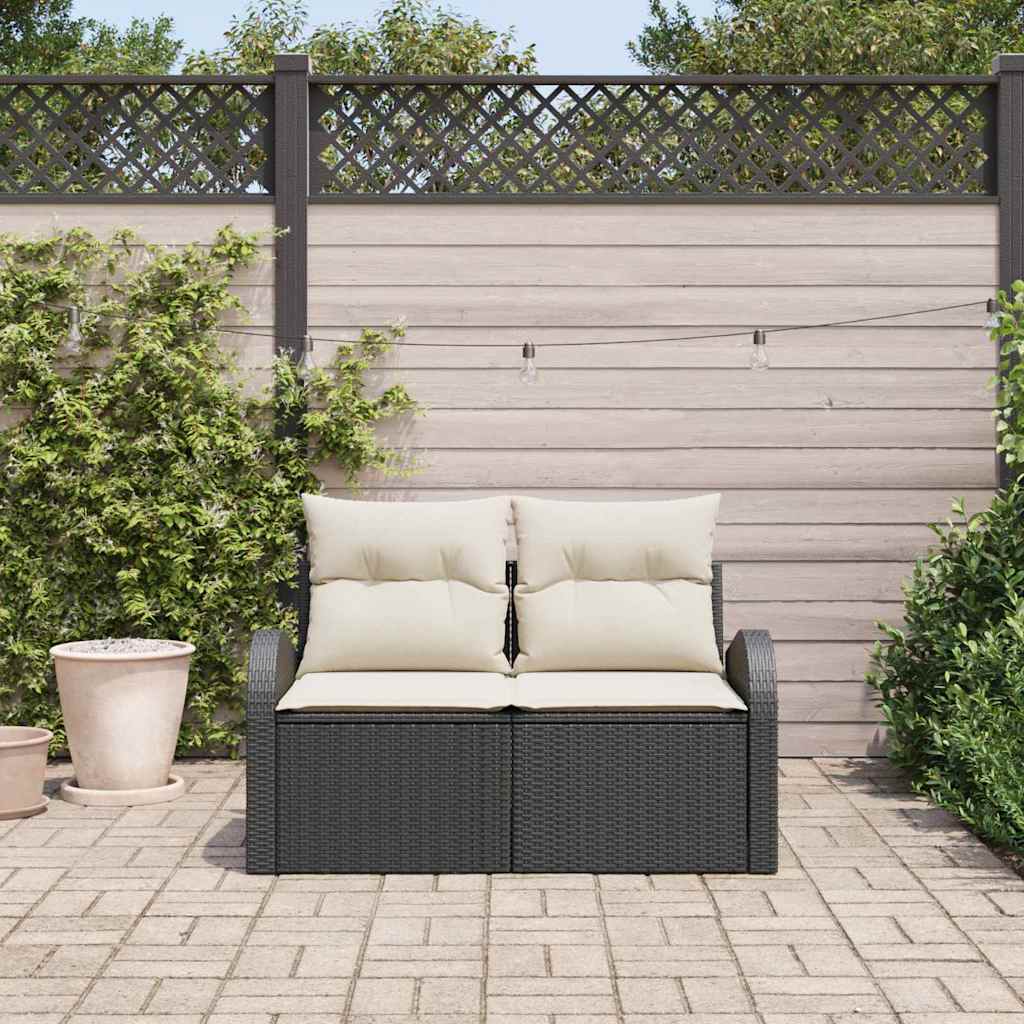 Tuinbank Met Kussen 124 X 62 X 69Cm Poly Rattan