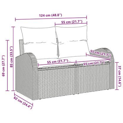 Tuinbank 124 X 62 X 85 Cm Poly Rattan