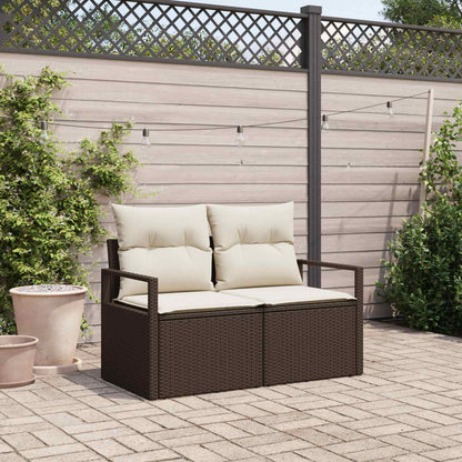 Tuinbank Met Kussen 120 X 62 X 69 Cm Poly Rattan