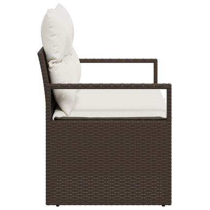 Tuinbank Met Kussen 120 X 62 X 69 Cm Poly Rattan