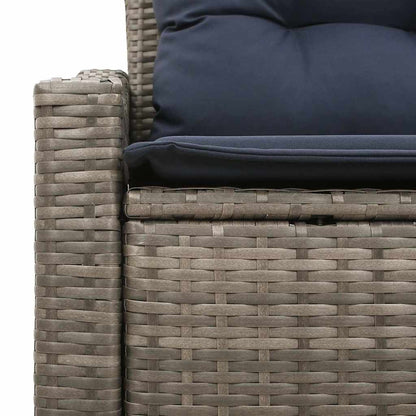 Tuinbank Grijs 123 X 62 X 69Cm Poly Rattan