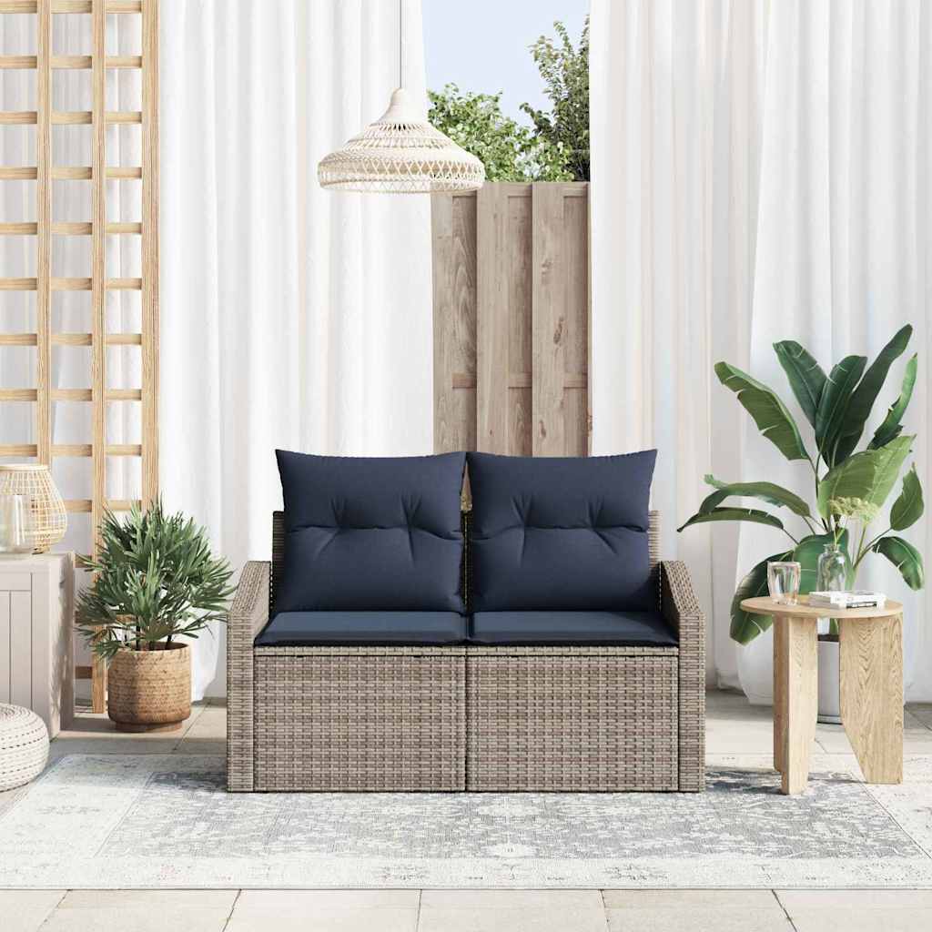 Tuinbank Grijs 123 X 62 X 69Cm Poly Rattan