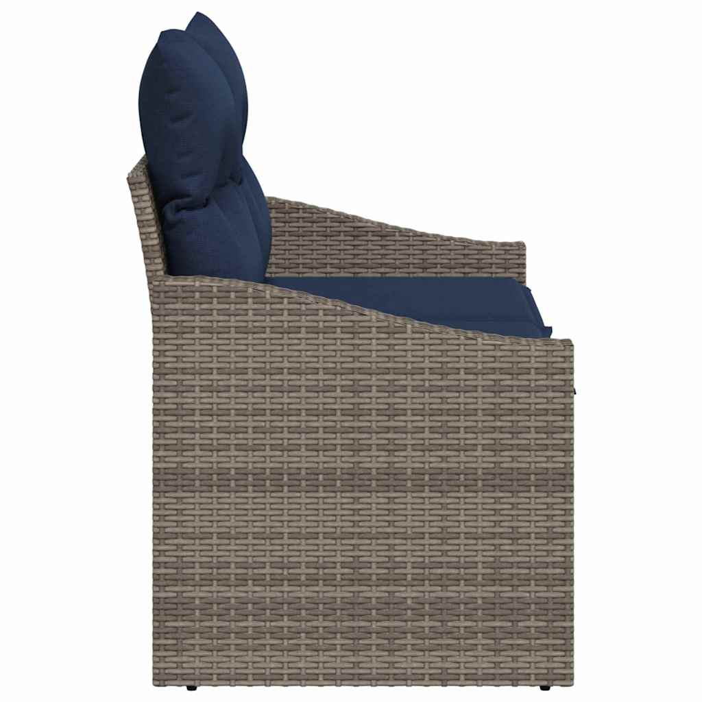 Tuinbank Grijs 123 X 62 X 69Cm Poly Rattan