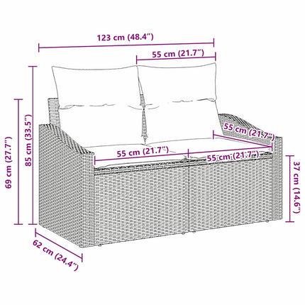 Tuinbank Met Kussen Met Opslag 123 X 62 X 69 Cm Poly Rattan